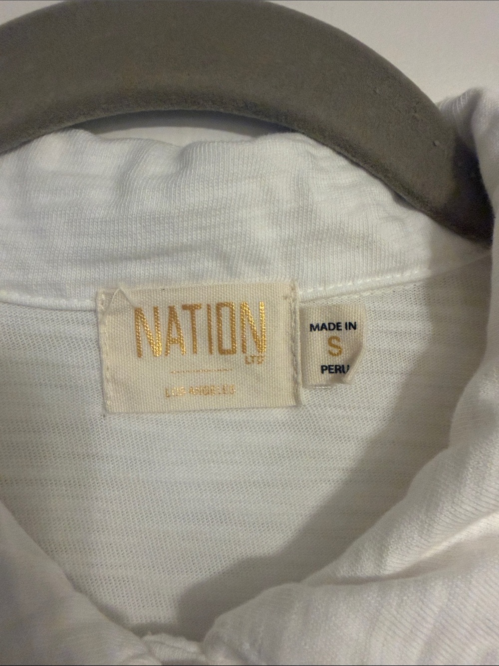 Nation LTD White Button-Front Ruffle Top - Picture 2 of 4